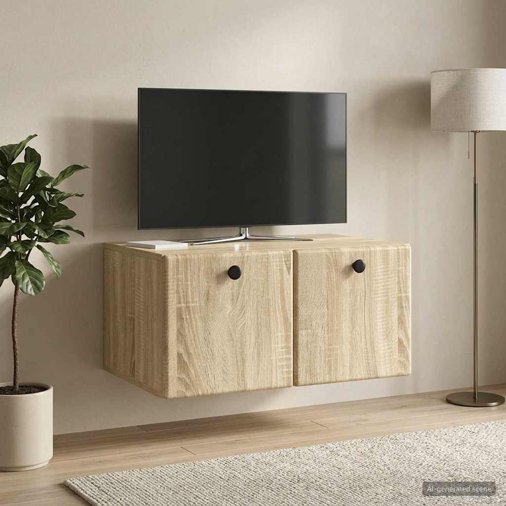 Mobile Porta TV da Muro 59,5 x 41 x 30 cm Rovere Sonoma