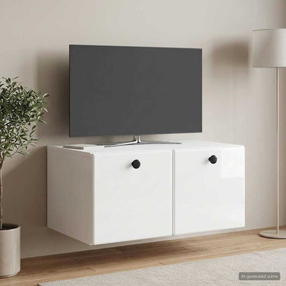 Mobile Porta TV da Muro 59,5 x 41 x 30 cm Bianco Lucido