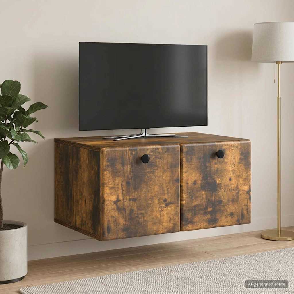 Mobile Porta TV da Muro 59,5 x 41 x 30 cm Rovere Fumo