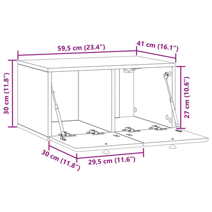 Mobile Porta TV da Muro Grigio Sonoma 59,5 x 41 x 30 cm | homemem39