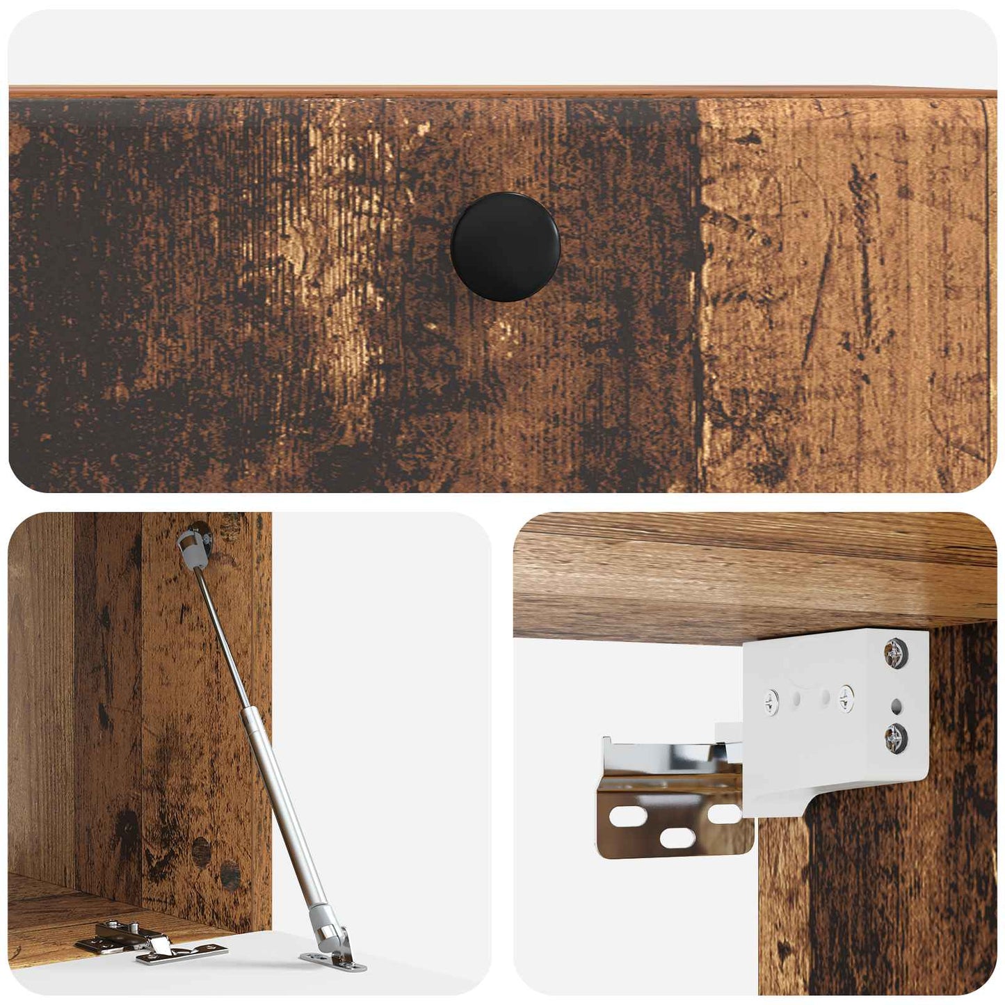 Mobile Porta TV da Muro 59,5 x 41 x 30 cm Legno antico
