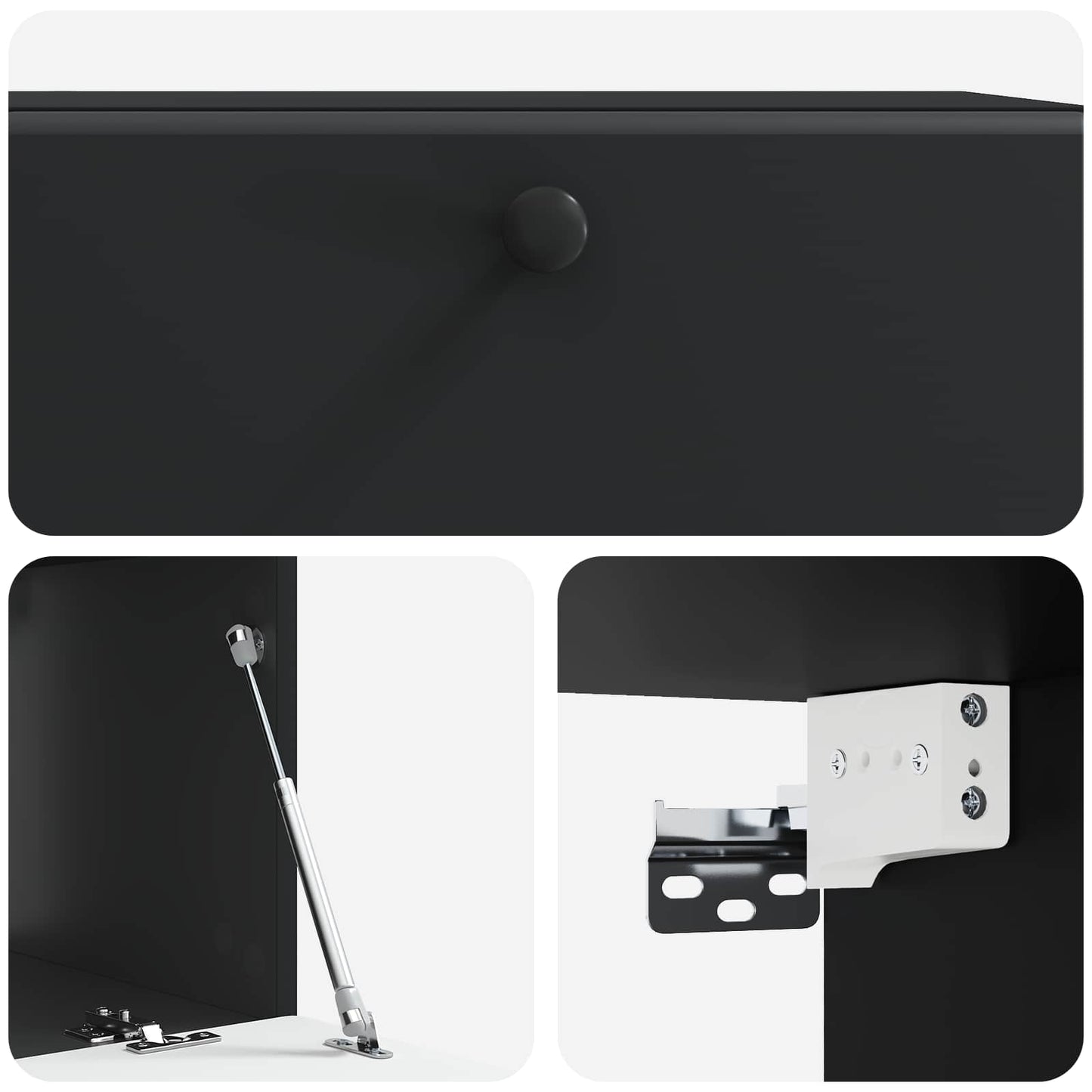 Mobile Porta TV da Muro Nero 78,5 x 41 x 30 cm | homemem39