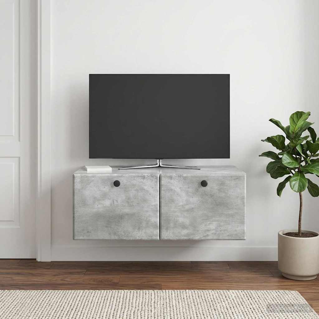 Mobile Porta TV da Muro 78,5 x 41 x 30 cm Grigio Cemento