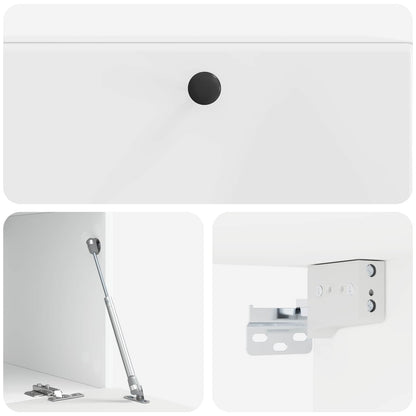 Mobile Porta TV da Muro Bianco Lucido 78,5 x 41 x 30 cm | homemem39