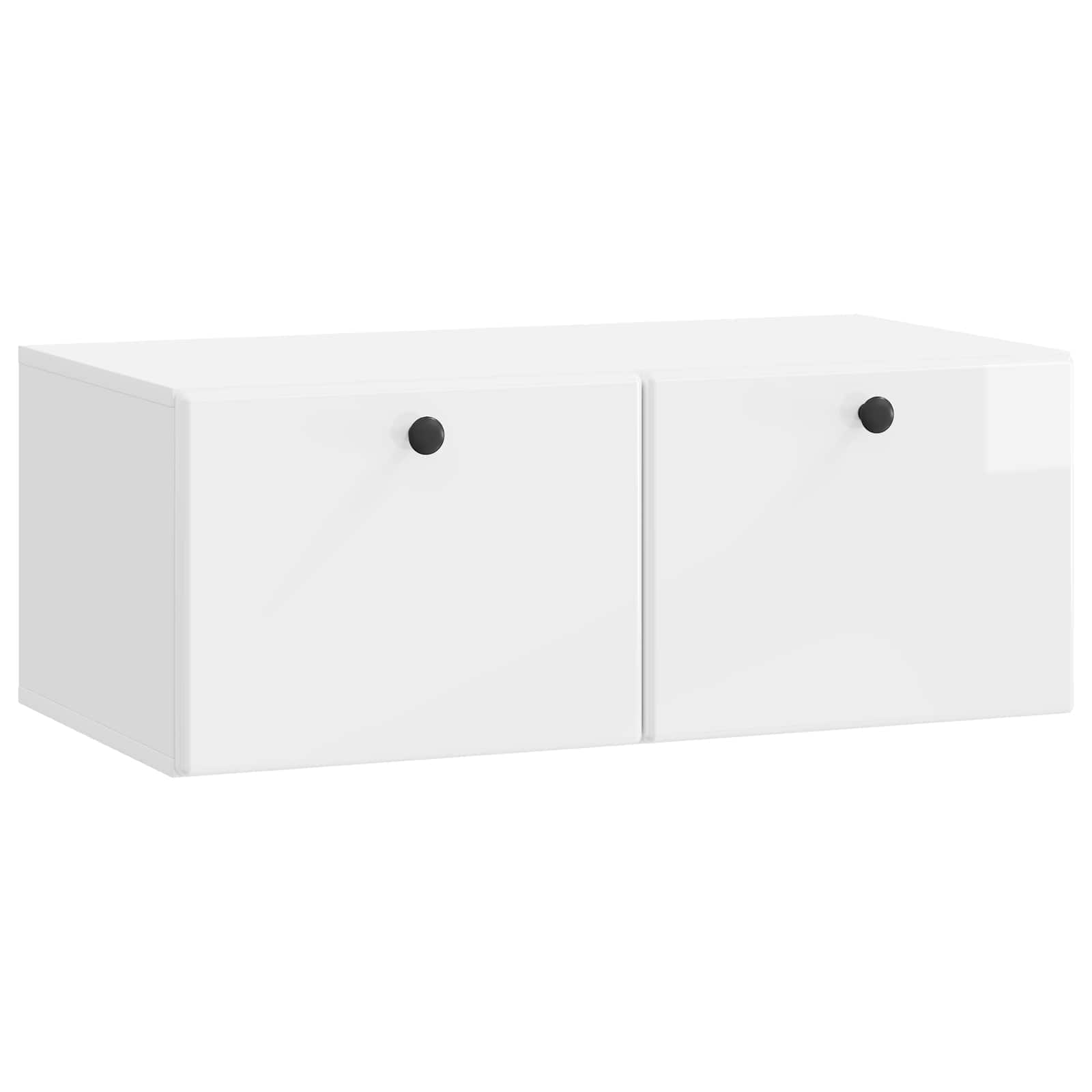 Mobile Porta TV da Muro Bianco Lucido 78,5 x 41 x 30 cm | homemem39