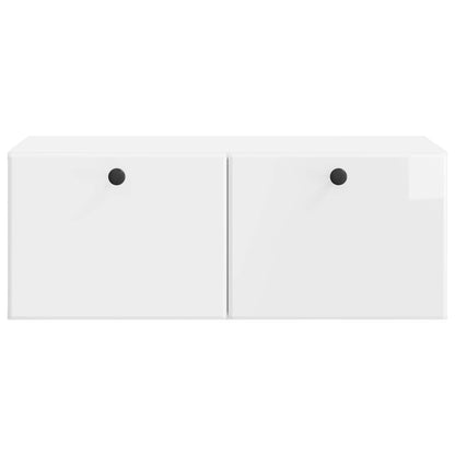 Mobile Porta TV da Muro Bianco Lucido 78,5 x 41 x 30 cm | homemem39