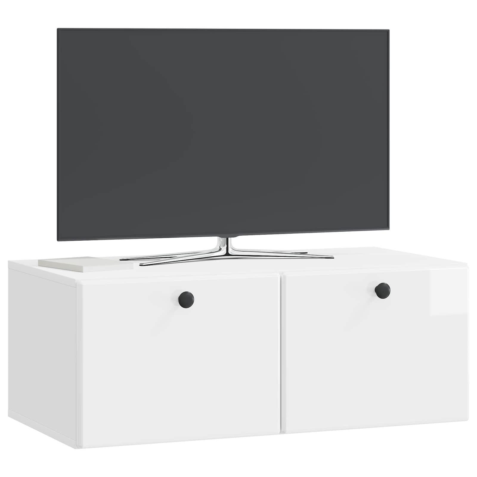 Mobile Porta TV da Muro Bianco Lucido 78,5 x 41 x 30 cm | homemem39