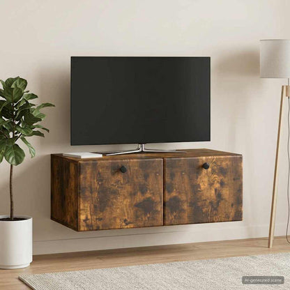 Mobile Porta TV da Muro 78,5 x 41 x 30 cm Rovere Fumo