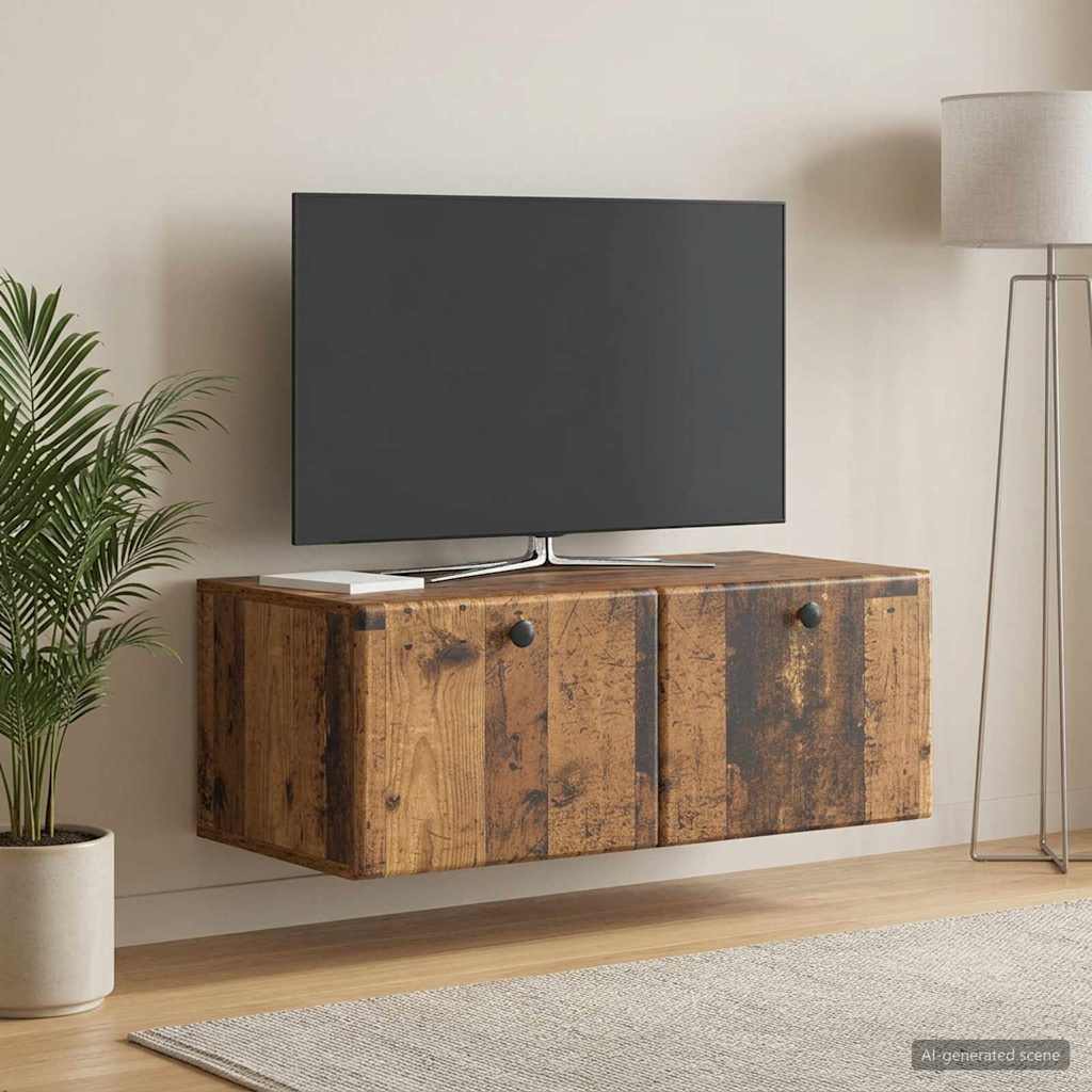 Mobile Porta TV da Muro 78,5 x 41 x 30 cm Legno antico