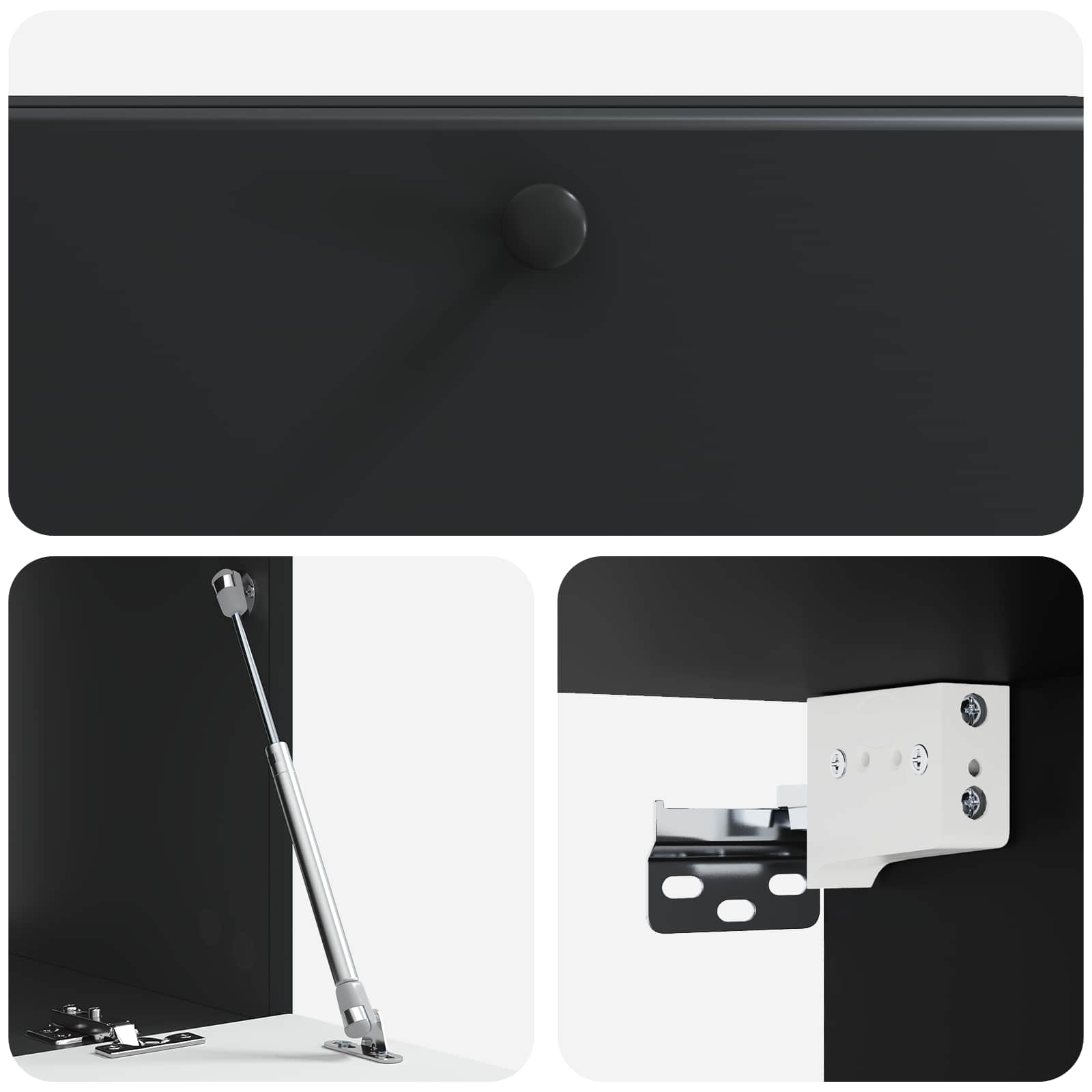 Mobile Porta TV da Muro Montaggio a parete Nero 98 x 41 x 30 cm | homemem39