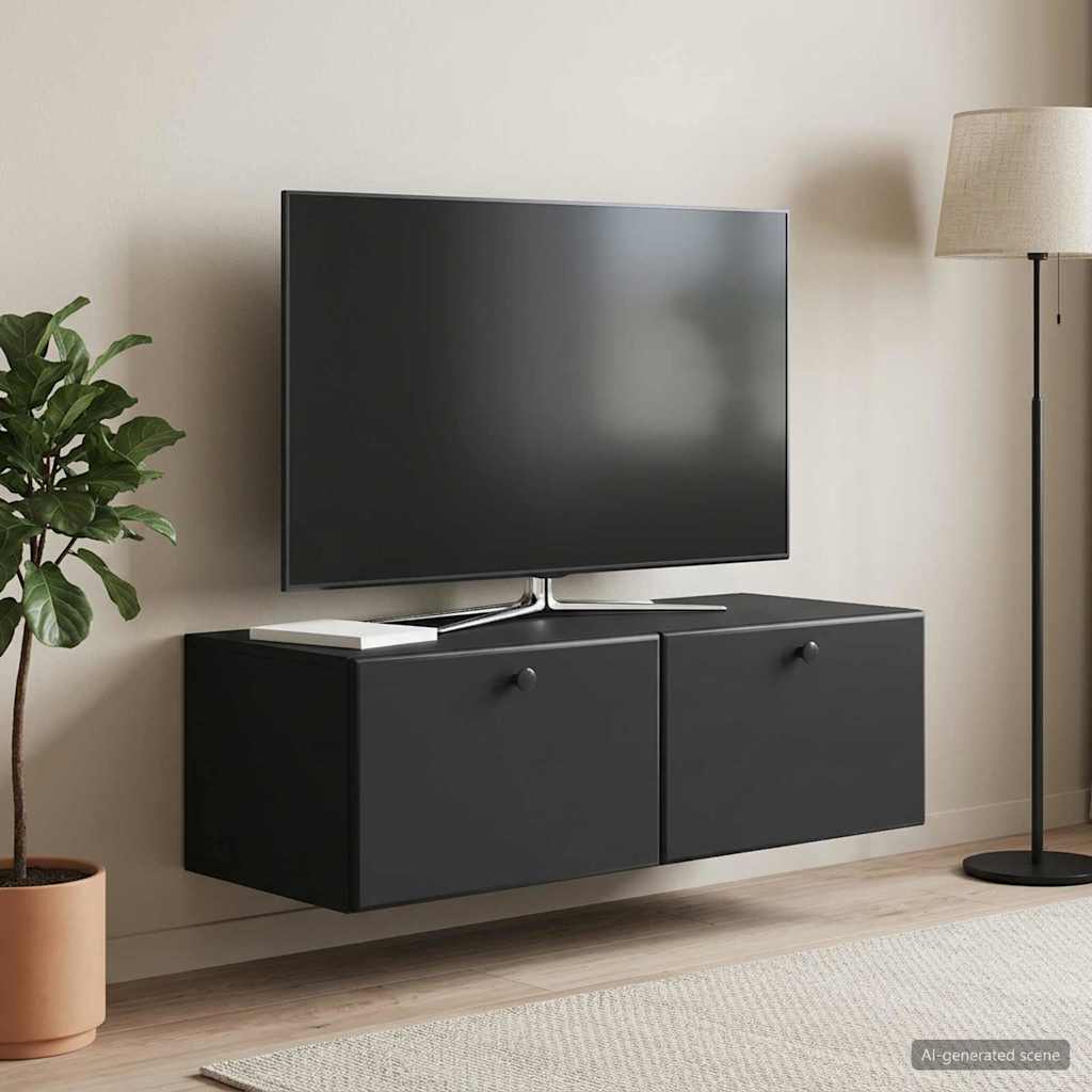 Mobile Porta TV da Muro 98 x 41 x 30 cm Nero