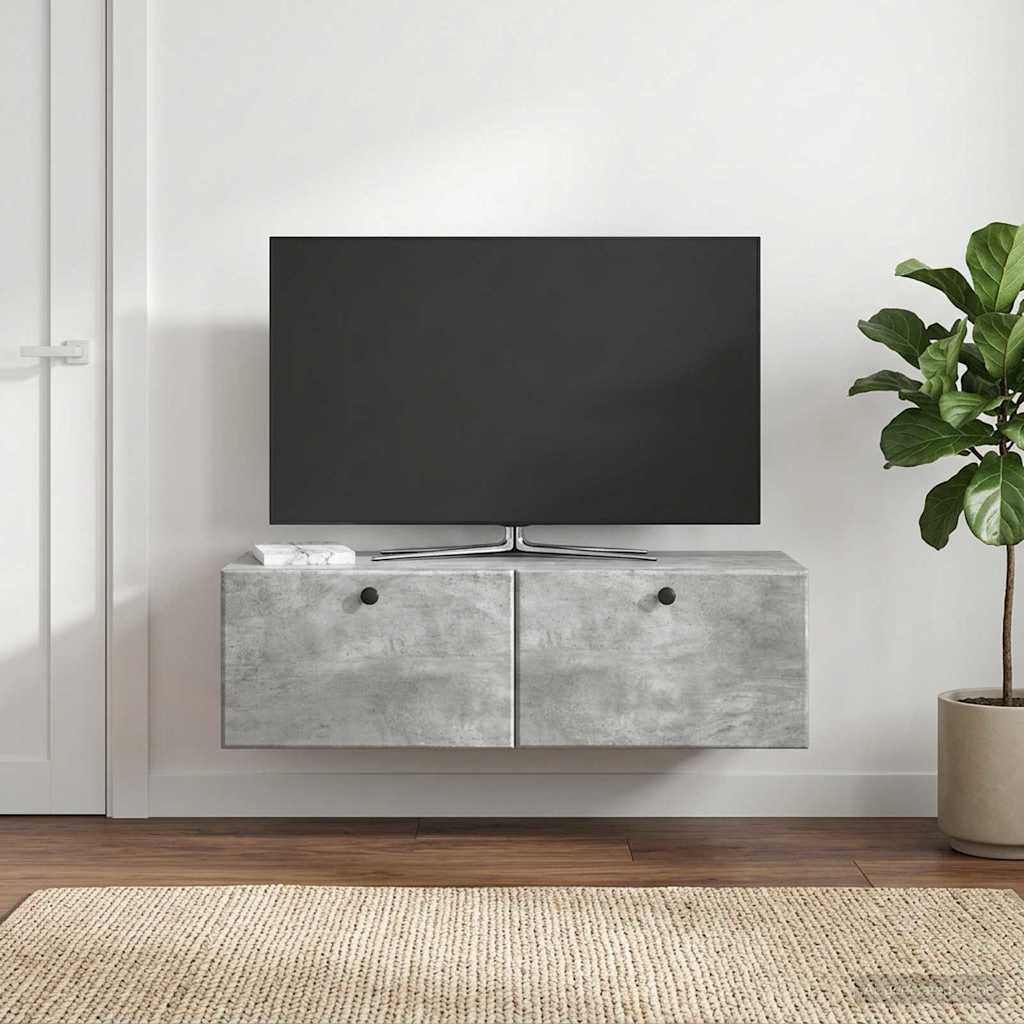 Mobile Porta TV da Muro 98 x 41 x 30 cm Grigio Cemento