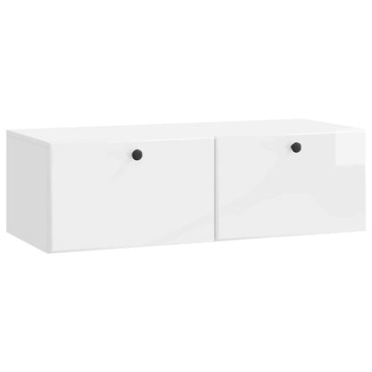 Mobile Porta TV da Muro Bianco Lucido 98 x 41 x 30 cm | homemem39