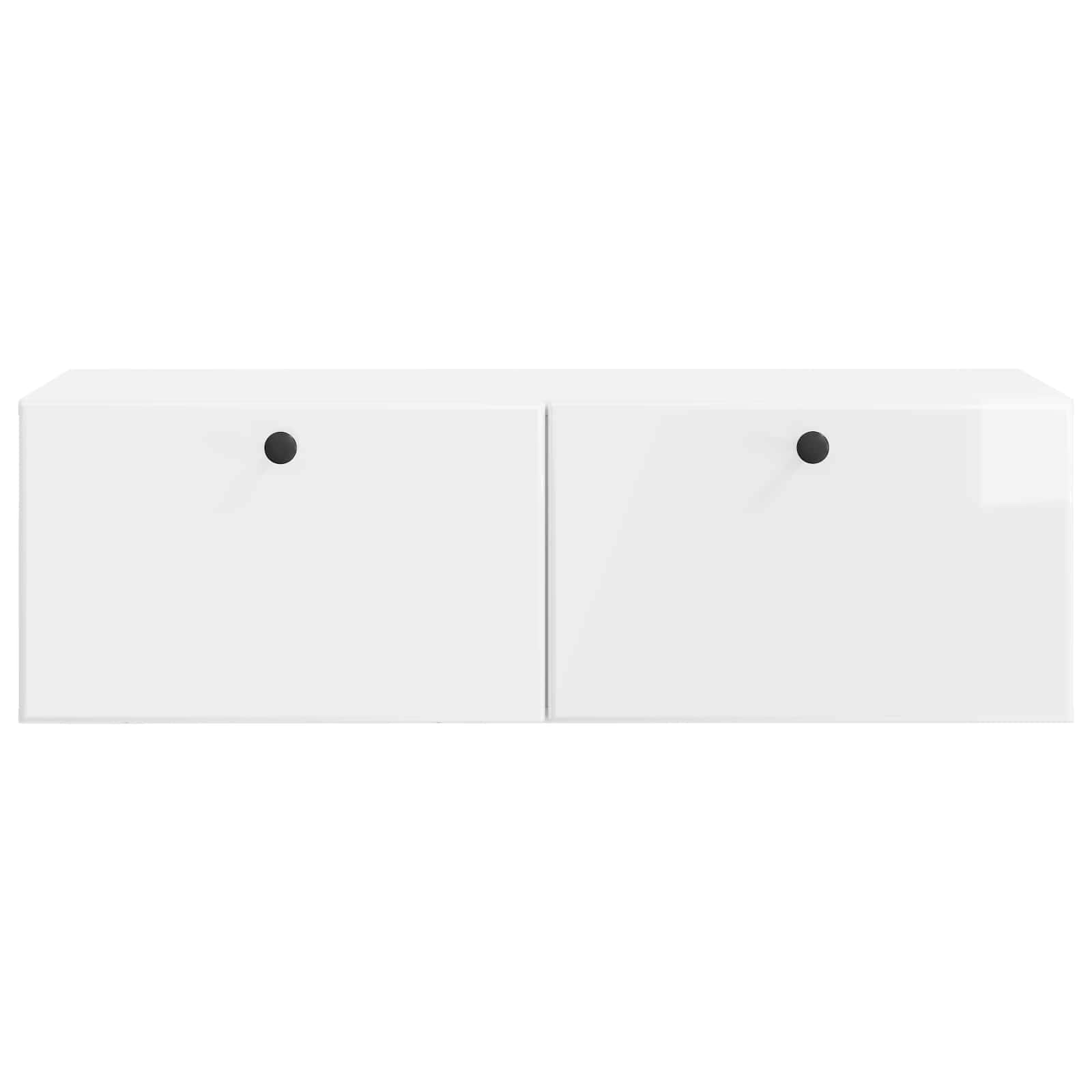 Mobile Porta TV da Muro Bianco Lucido 98 x 41 x 30 cm | homemem39