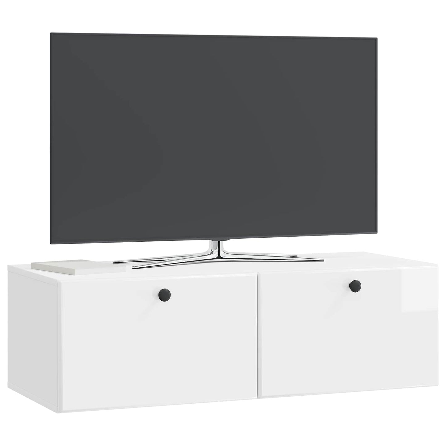 Mobile Porta TV da Muro 98 x 41 x 30 cm Bianco Lucido