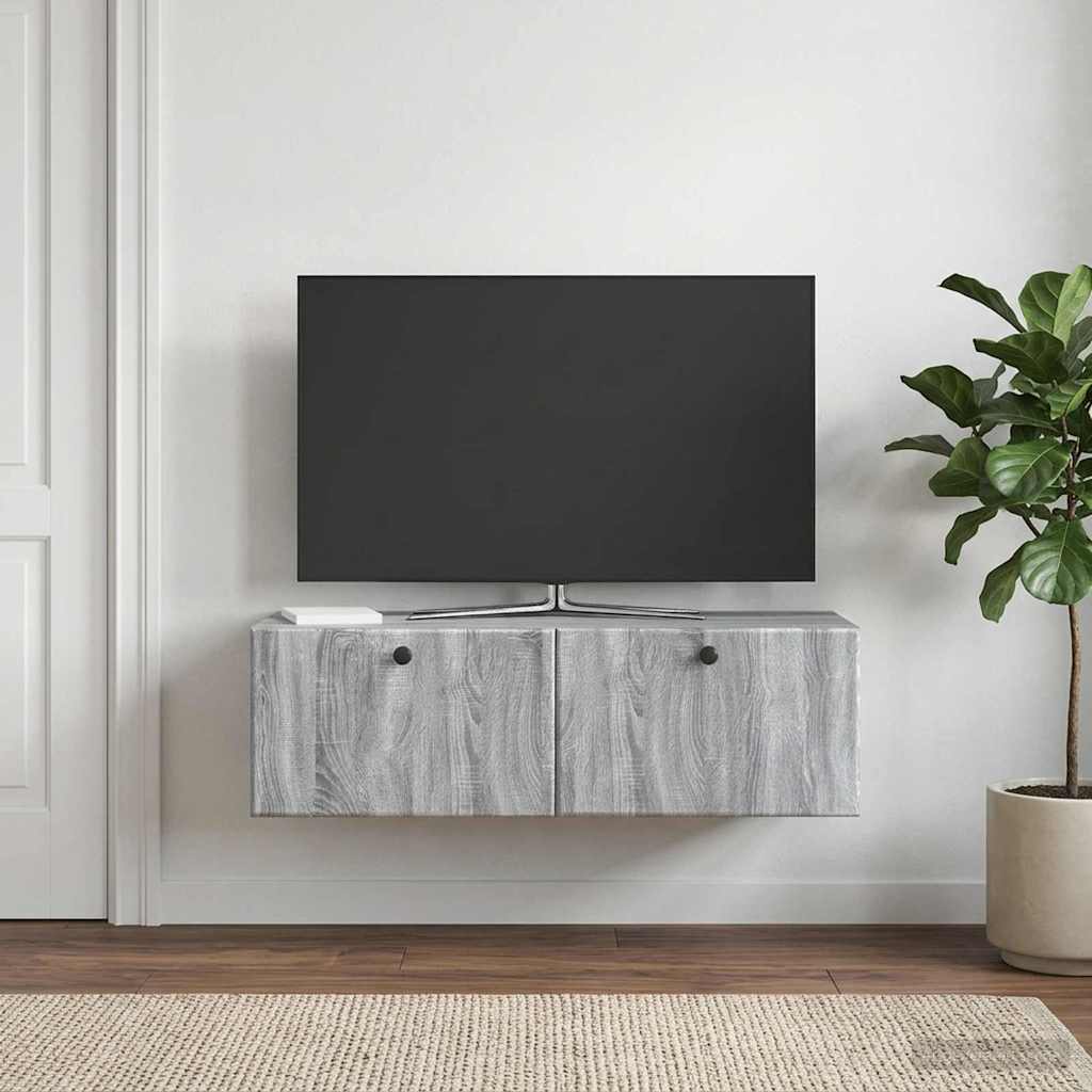 Mobile Porta TV da Muro 98 x 41 x 30 cm Sonoma grigio