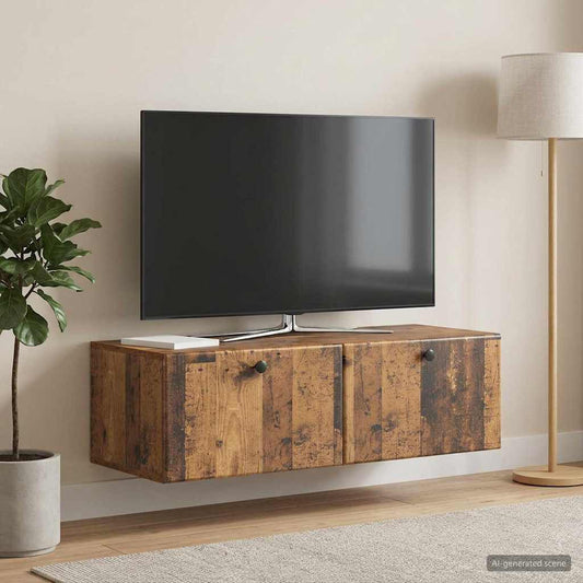 Mobile Porta TV da Muro 98 x 41 x 30 cm Legno antico