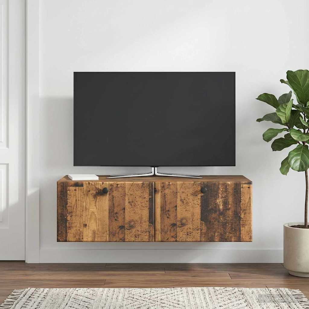 Mobile Porta TV da Muro 98 x 41 x 30 cm Legno antico