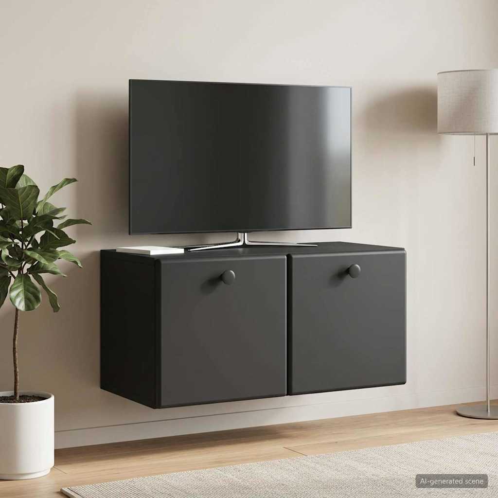 Mobile Porta TV da Muro 59,5 x 31 x 30 cm Nero