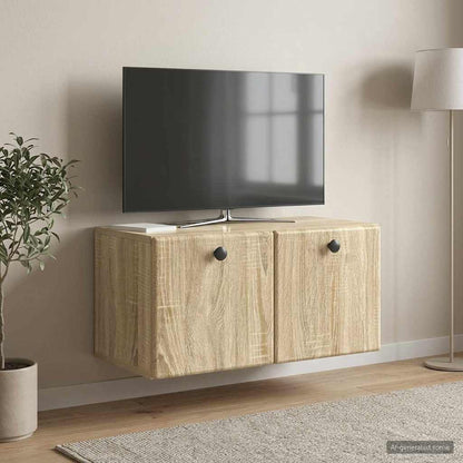 Mobile Porta TV da Muro 59,5 x 31 x 30 cm Rovere Sonoma