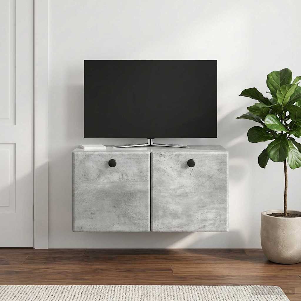 Mobile Porta TV da Muro 59,5 x 31 x 30 cm Grigio Cemento