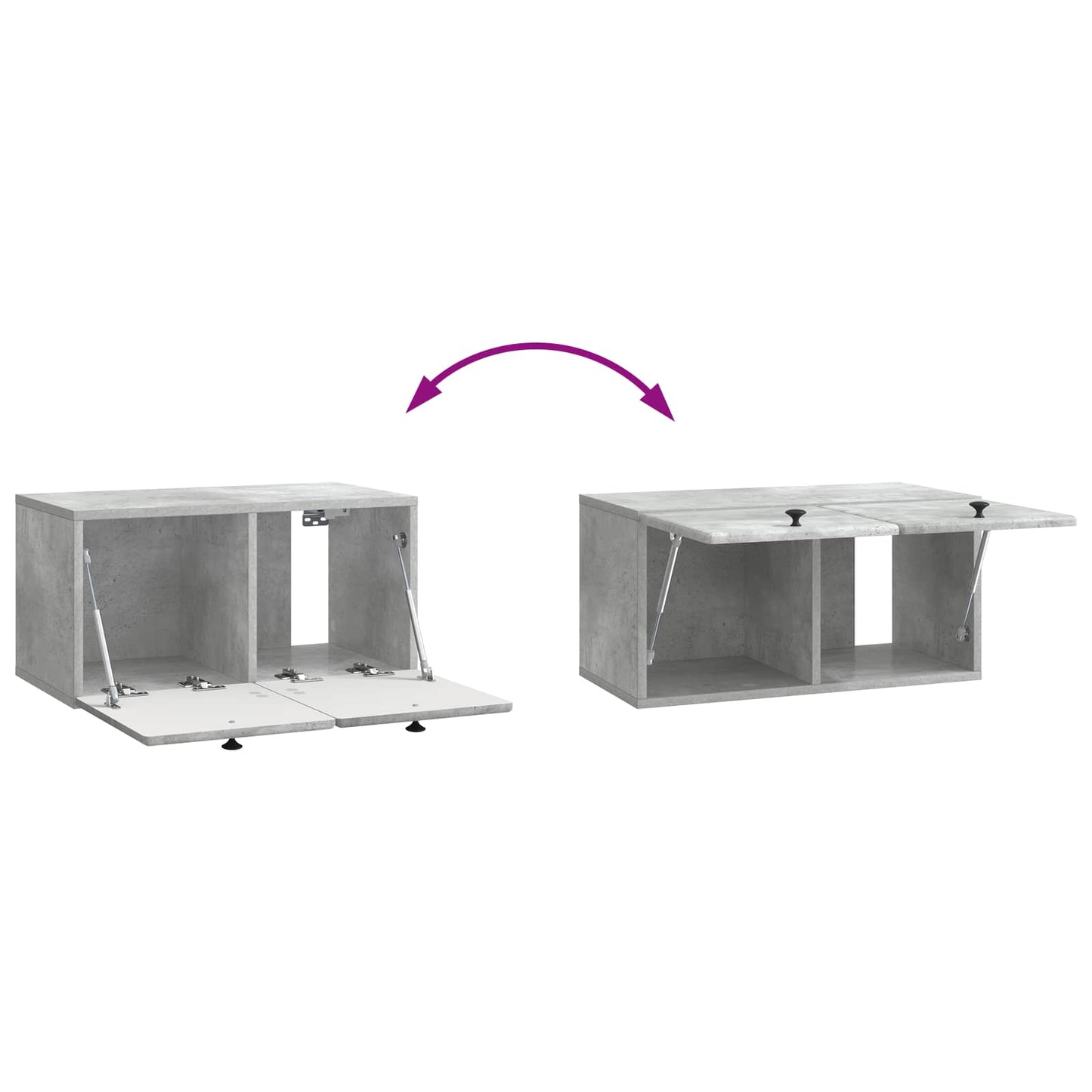 Mobile Porta TV da Muro Grigio Cemento 59,5 x 31 x 30 cm | homemem39