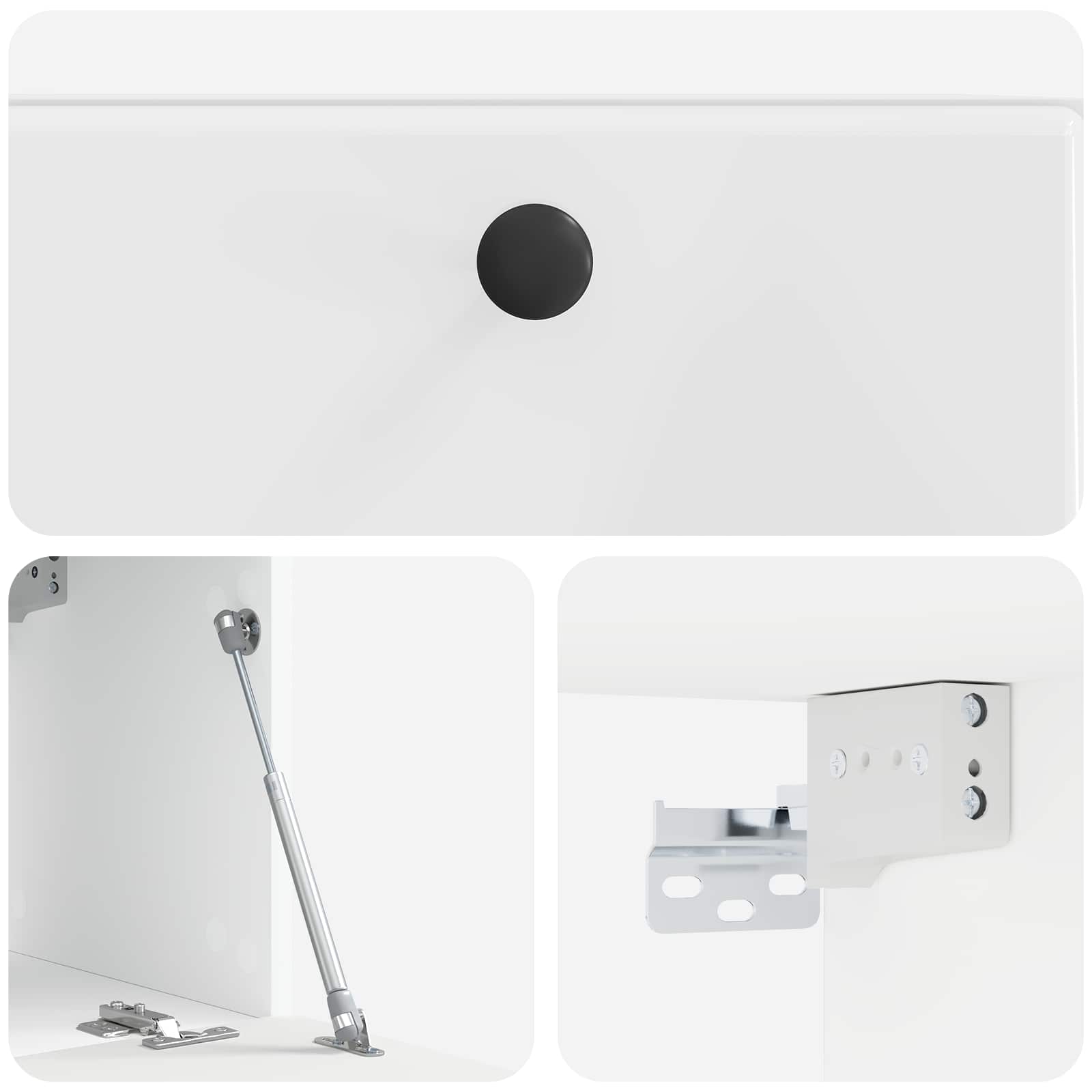 Mobile Porta TV da Muro Bianco Lucido 59,5 x 31 x 30 cm | homemem39