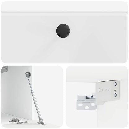 Mobile Porta TV da Muro Bianco Lucido 59,5 x 31 x 30 cm | homemem39