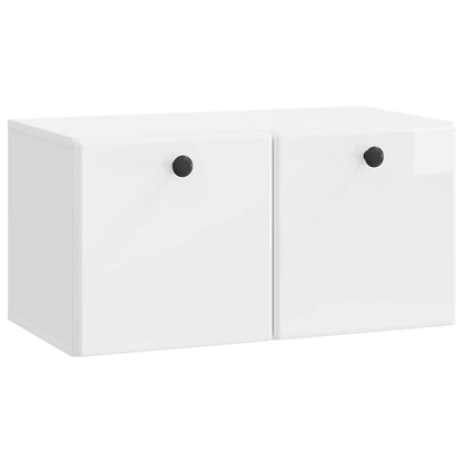 Mobile Porta TV da Muro Bianco Lucido 59,5 x 31 x 30 cm | homemem39