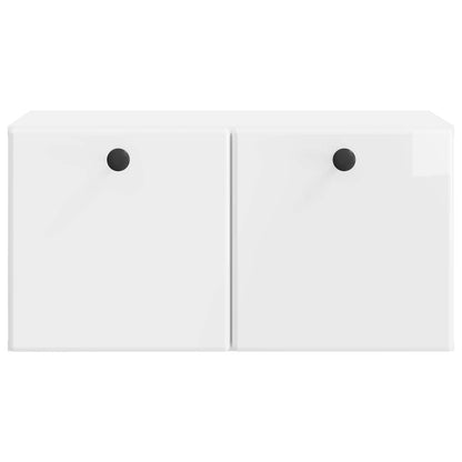 Mobile Porta TV da Muro Bianco Lucido 59,5 x 31 x 30 cm | homemem39