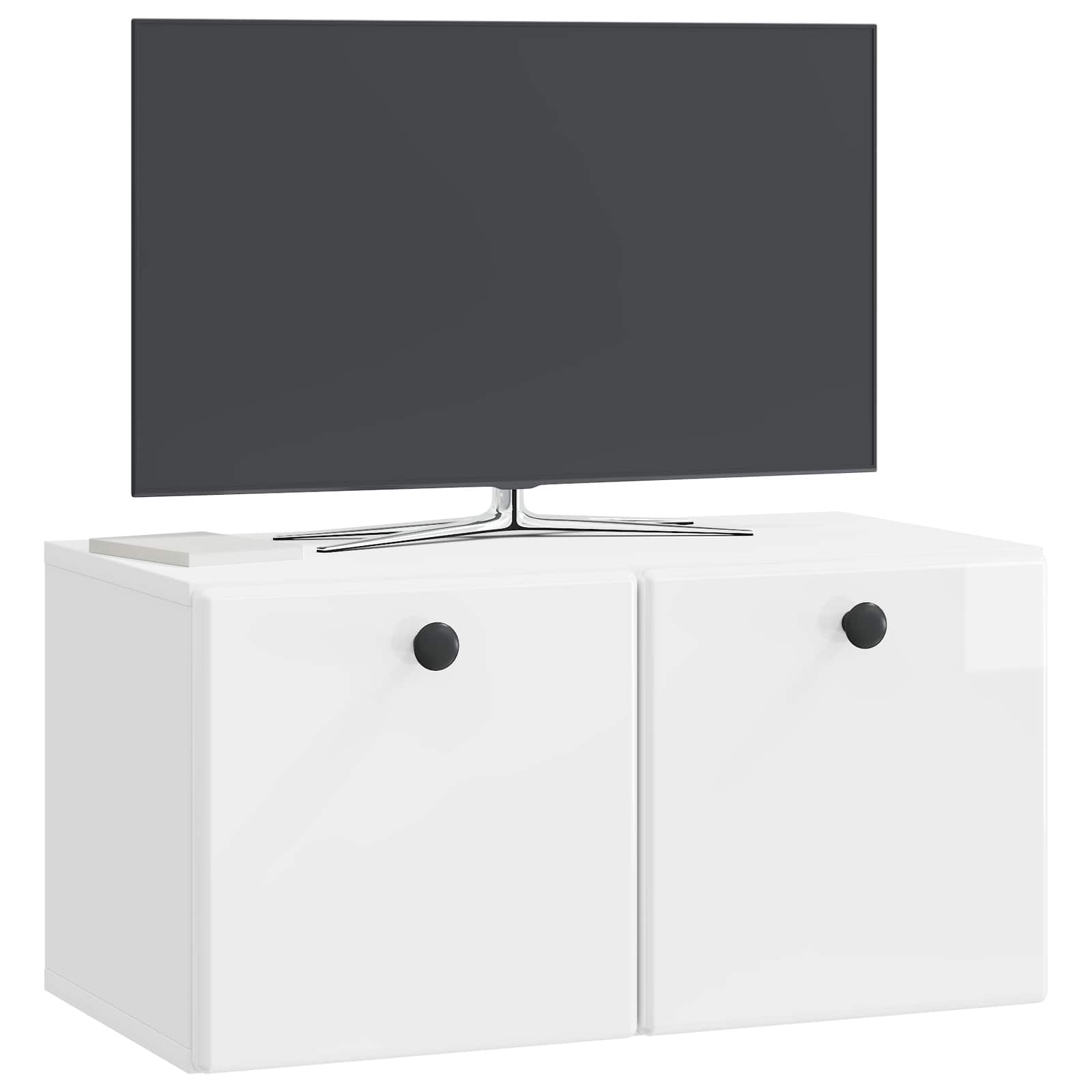 Mobile Porta TV da Muro Bianco Lucido 59,5 x 31 x 30 cm | homemem39