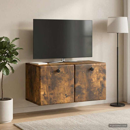 Mobile Porta TV da Muro 59,5 x 31 x 30 cm Rovere Fumo