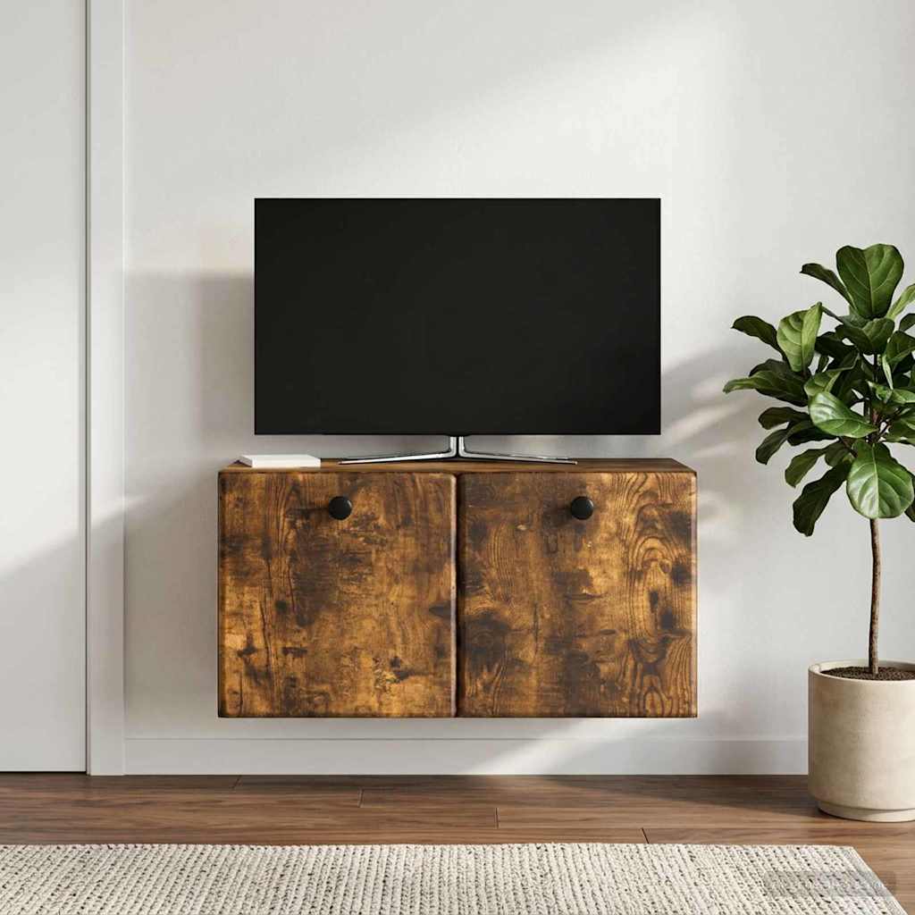 Mobile Porta TV da Muro 59,5 x 31 x 30 cm Rovere Fumo