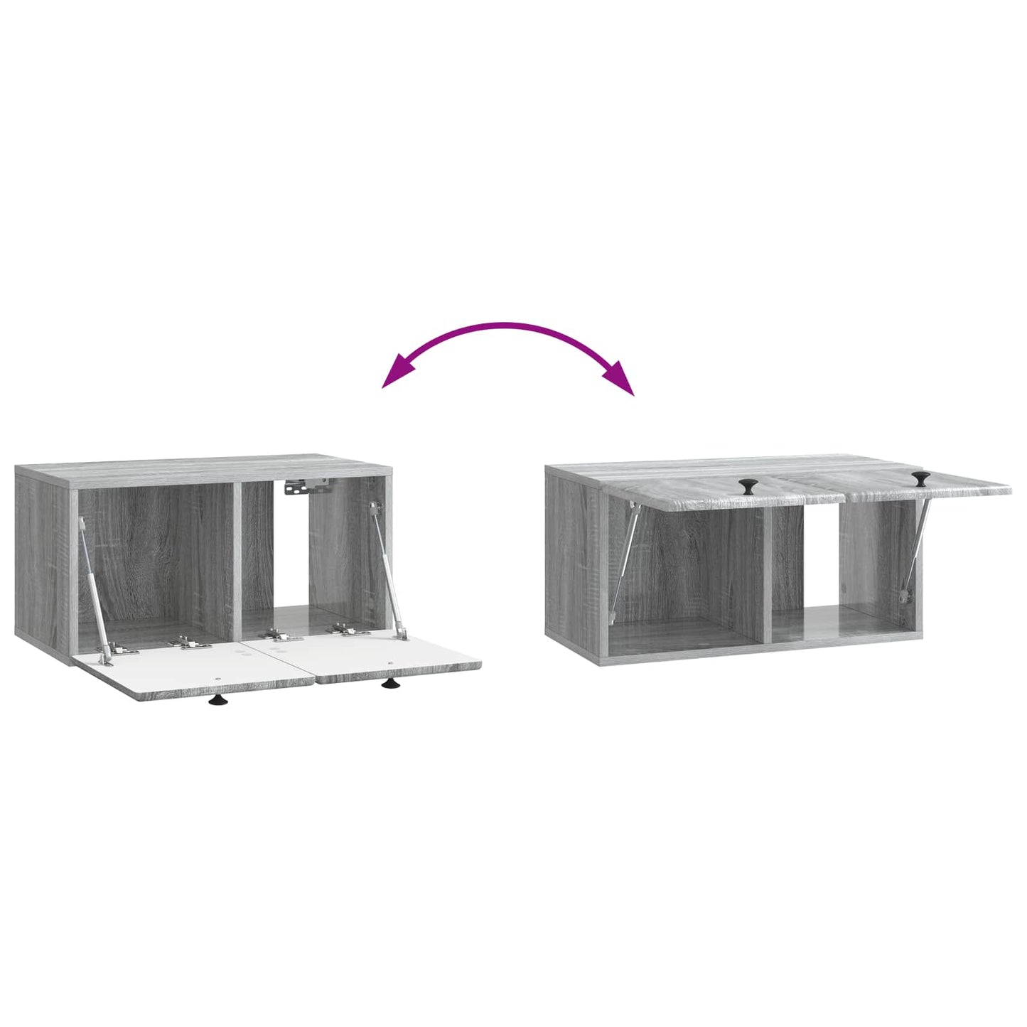 Mobile Porta TV da Muro Grigio Sonoma 59,5 x 31 x 30 cm | homemem39