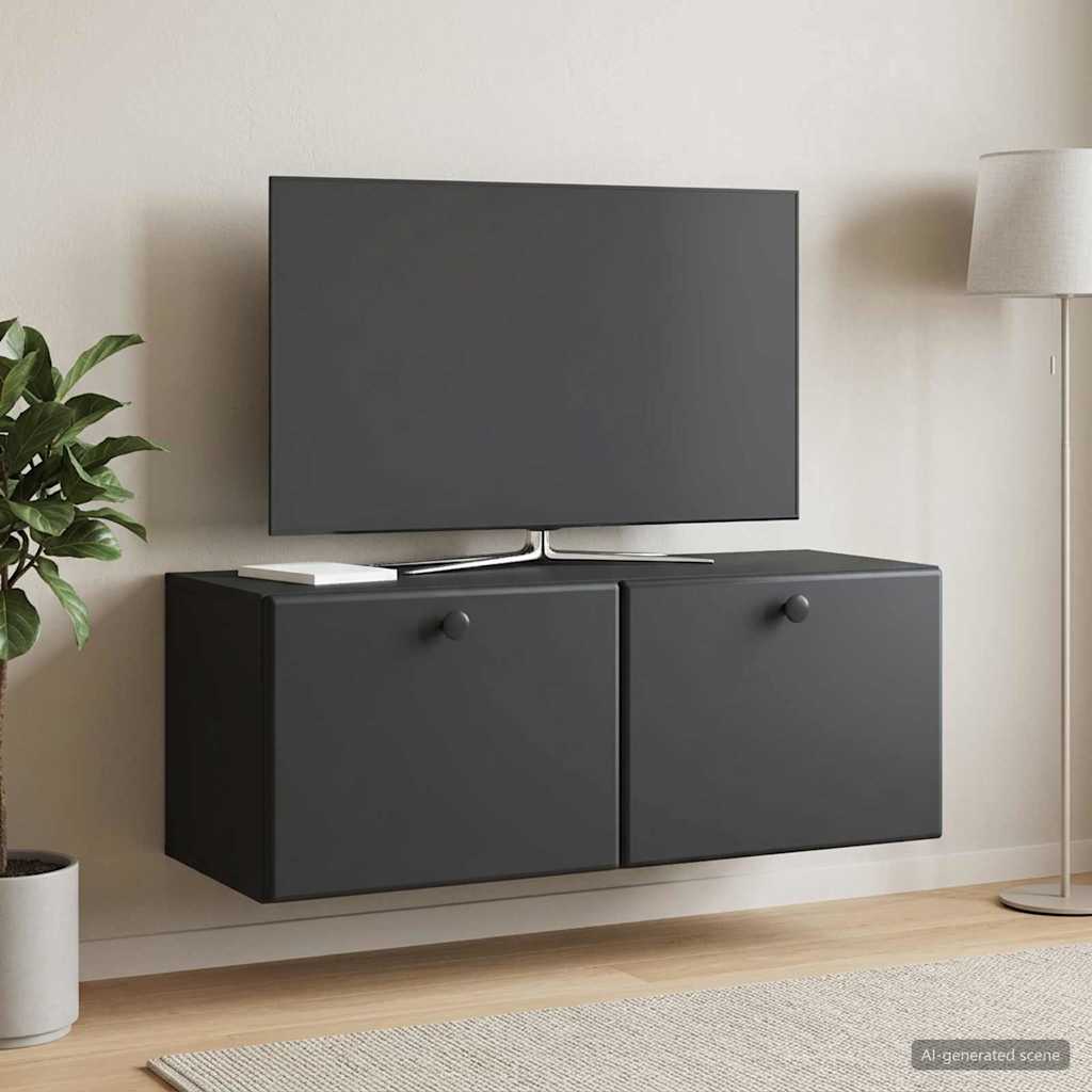 Mobile Porta TV da Muro 78,5 x 31 x 30 cm Nero