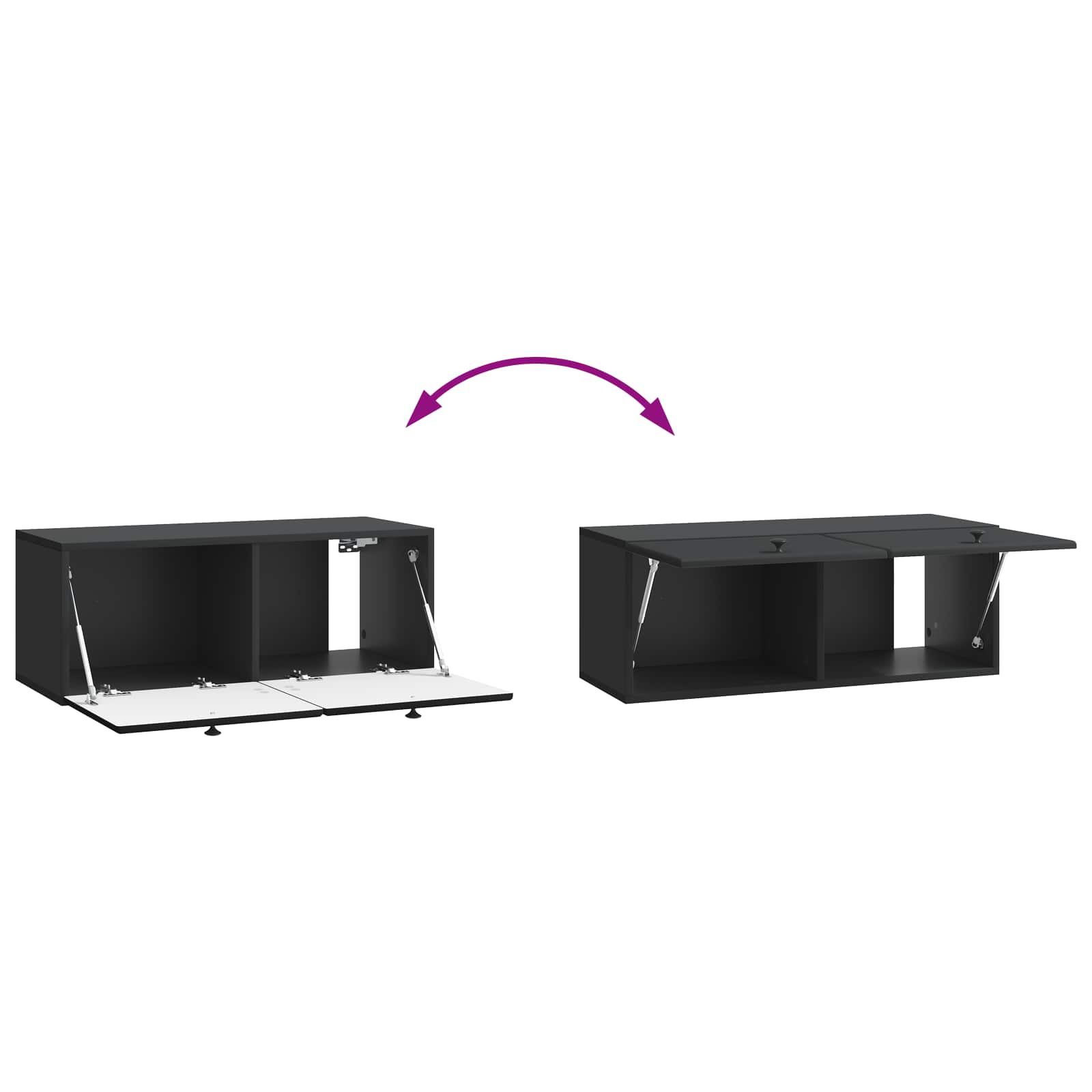 Mobile Porta TV da Muro Nero 78,5 x 31 x 30 cm | homemem39