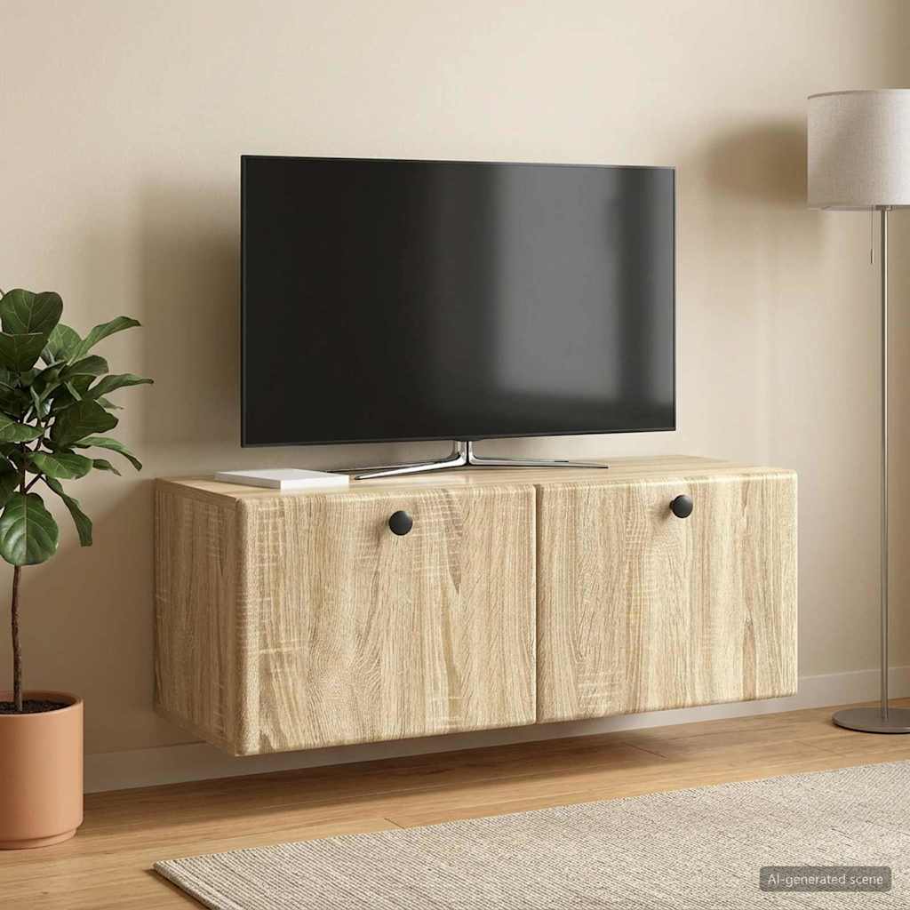 Mobile Porta TV da Muro 78,5 x 31 x 30 cm Rovere Sonoma