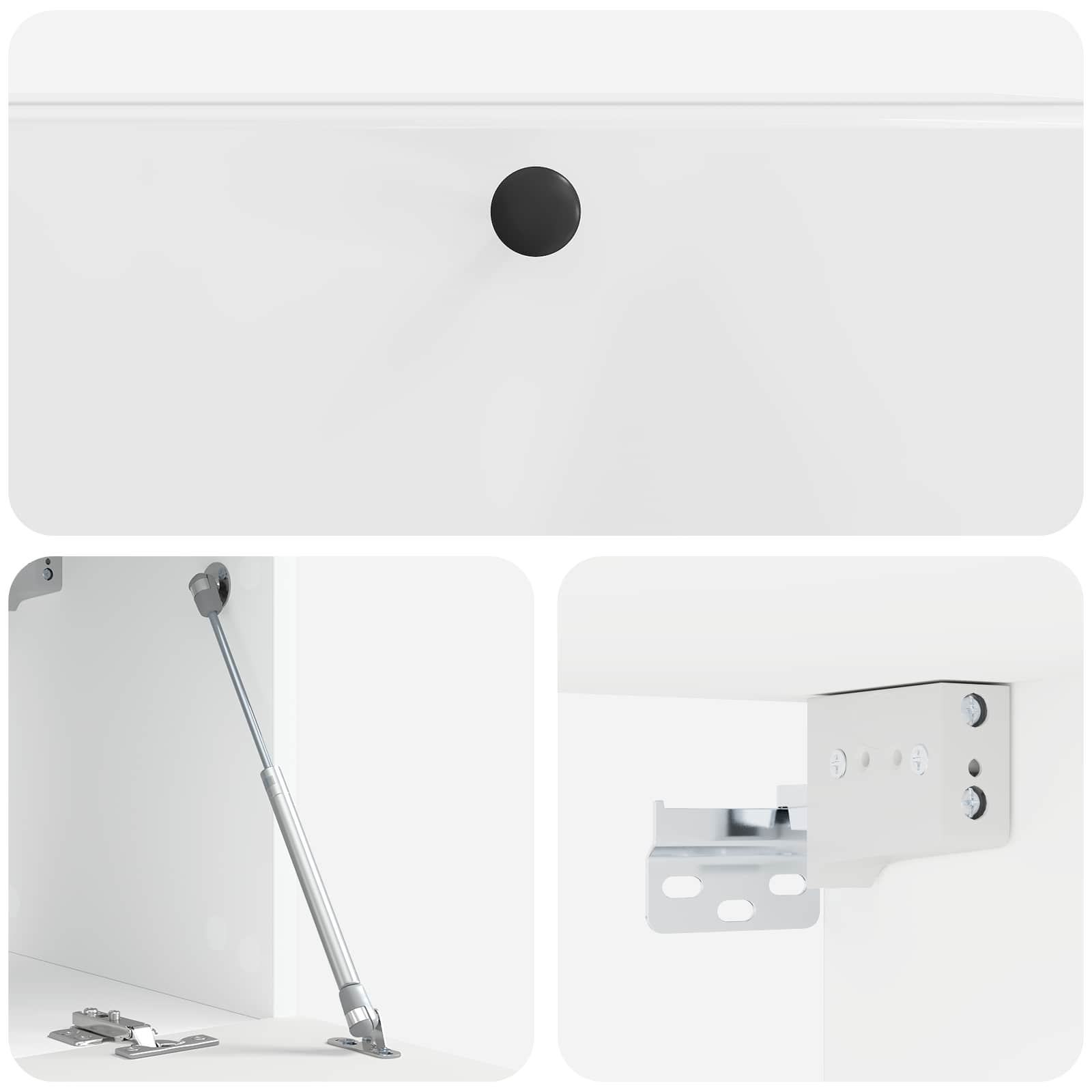 Mobile Porta TV da Muro Bianco Lucido 78,5 x 31 x 30 cm | homemem39