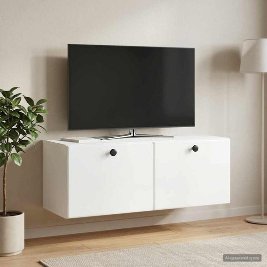 Mobile Porta TV da Muro 78,5 x 31 x 30 cm Bianco Lucido