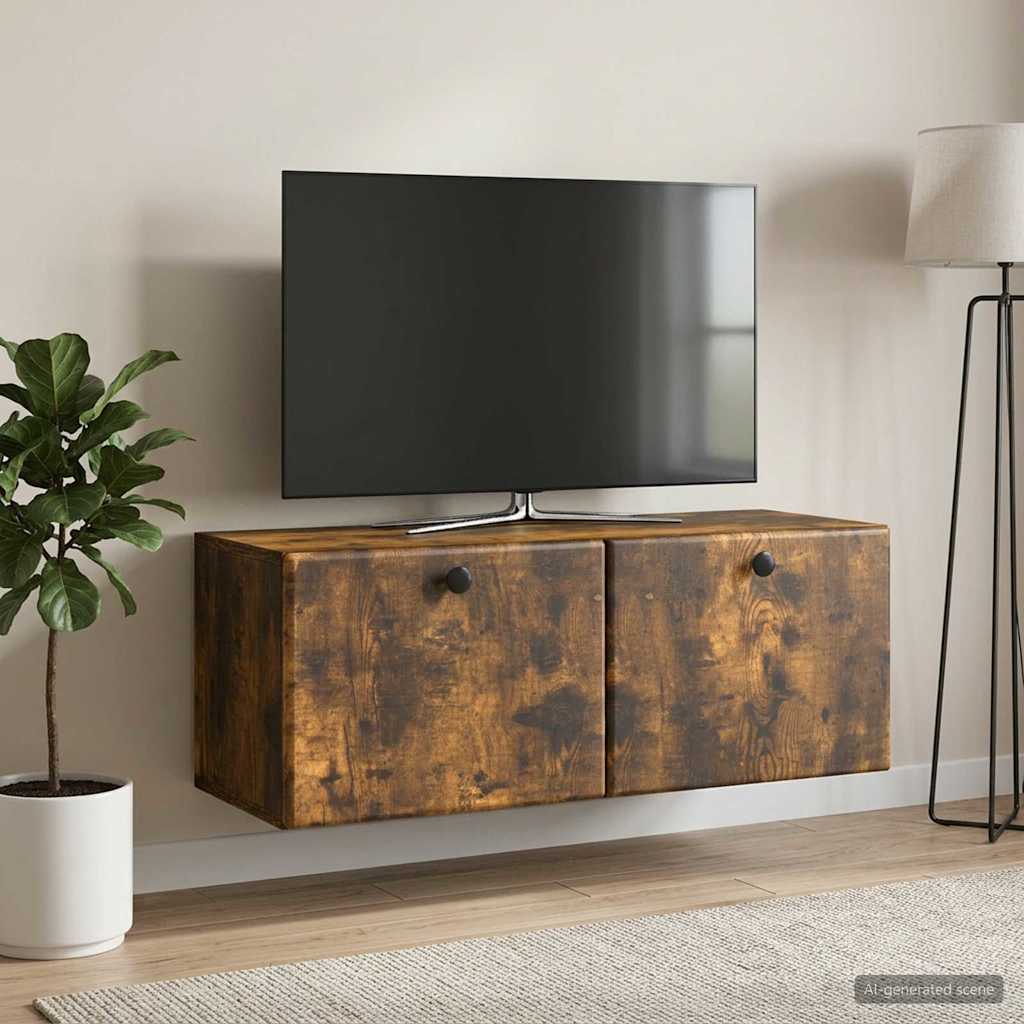 Mobile Porta TV da Muro 78,5 x 31 x 30 cm Rovere Fumo