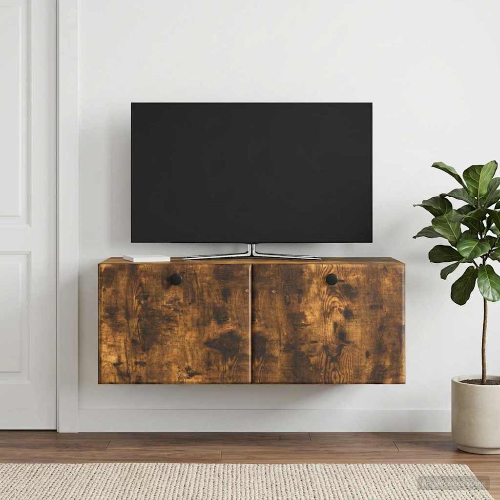 Mobile Porta TV da Muro 78,5 x 31 x 30 cm Rovere Fumo