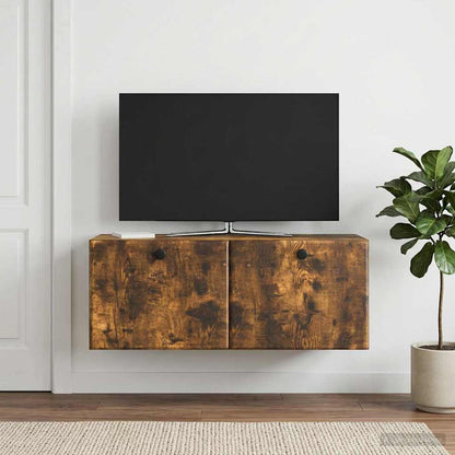 Mobile Porta TV da Muro 78,5 x 31 x 30 cm Rovere Fumo