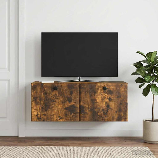 Mobile Porta TV da Muro 78,5 x 31 x 30 cm Rovere Fumo