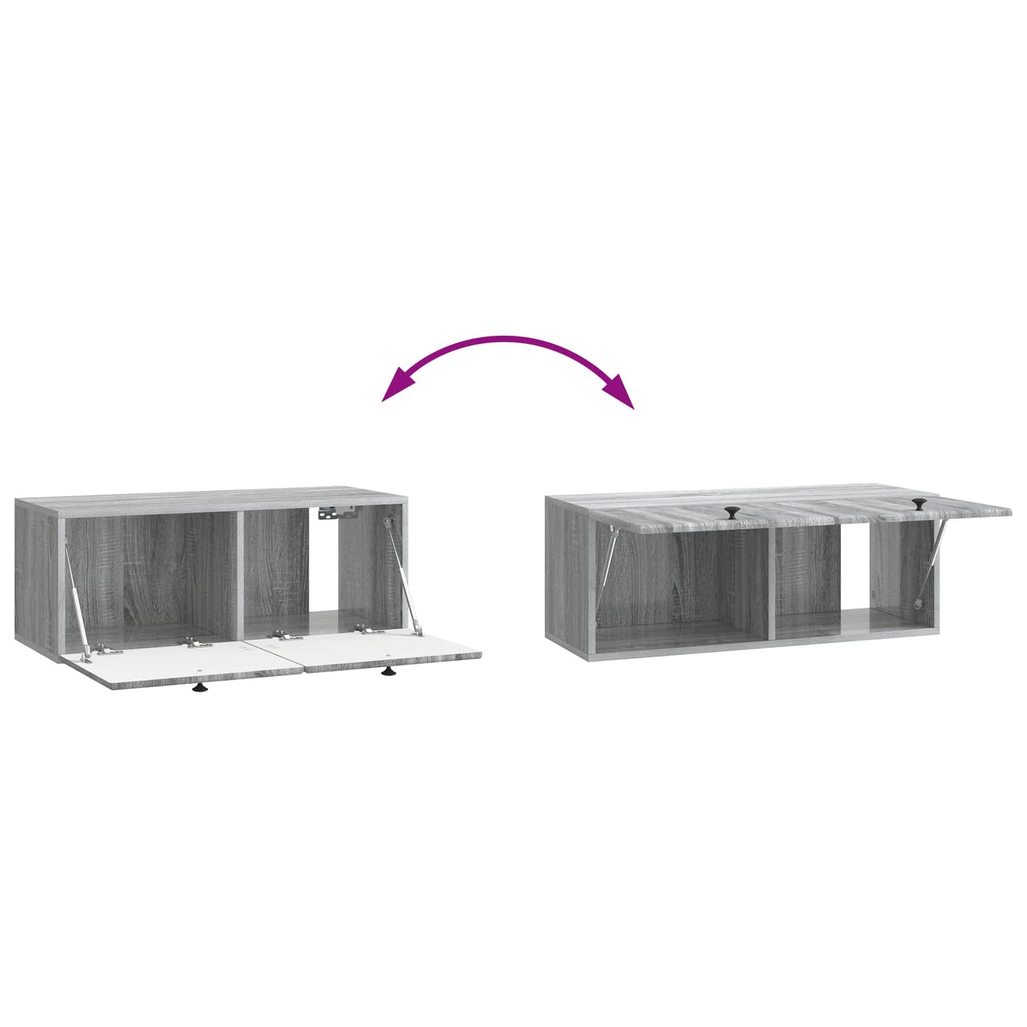 Mobile Porta TV da Muro Grigio Sonoma 78,5 x 31 x 30 cm | homemem39