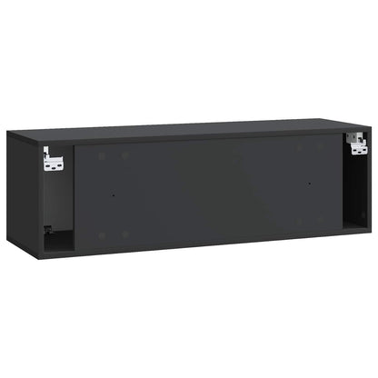 Mobile Porta TV da Muro Montaggio a parete Nero 98 x 31 x 30 cm | homemem39