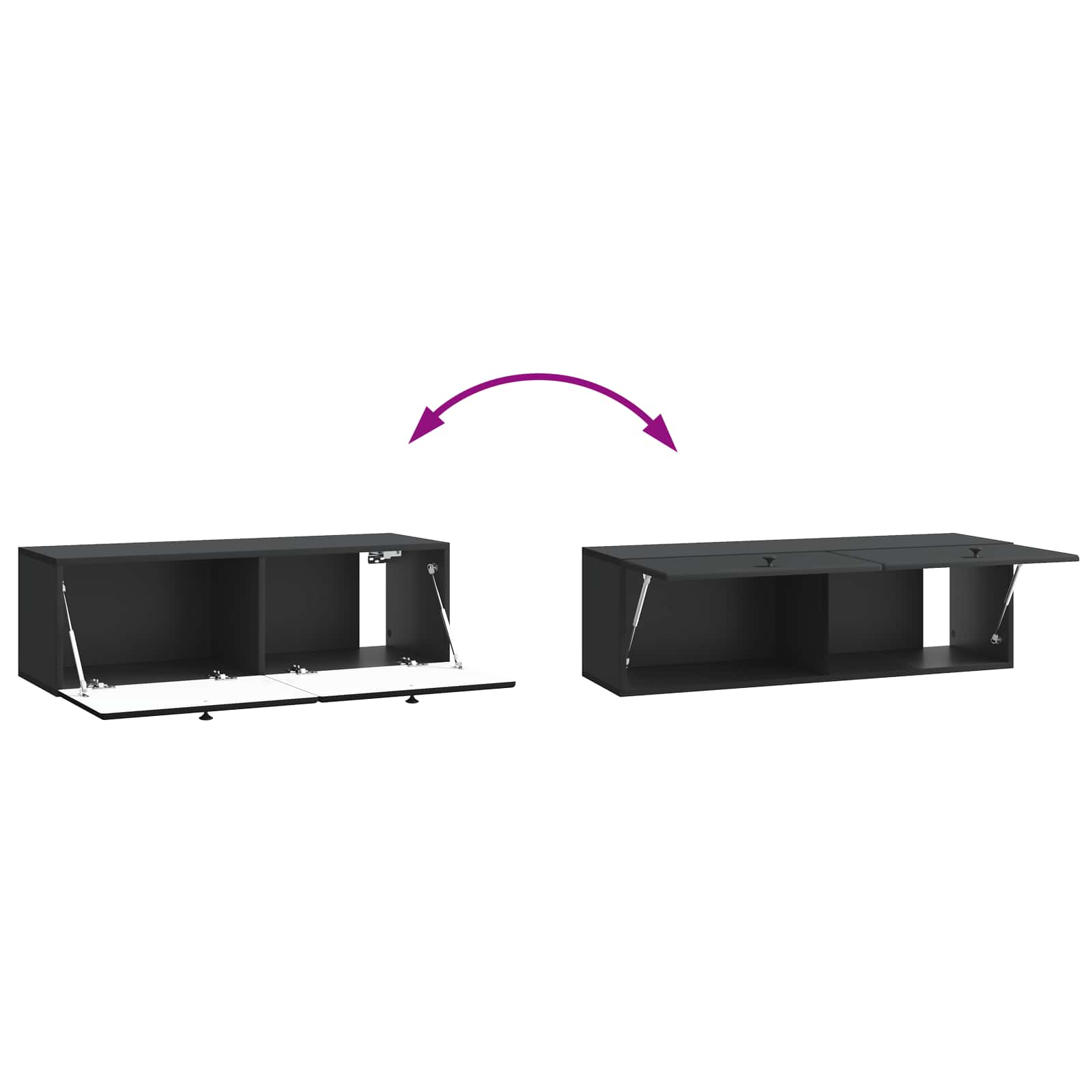Mobile Porta TV da Muro Montaggio a parete Nero 98 x 31 x 30 cm | homemem39