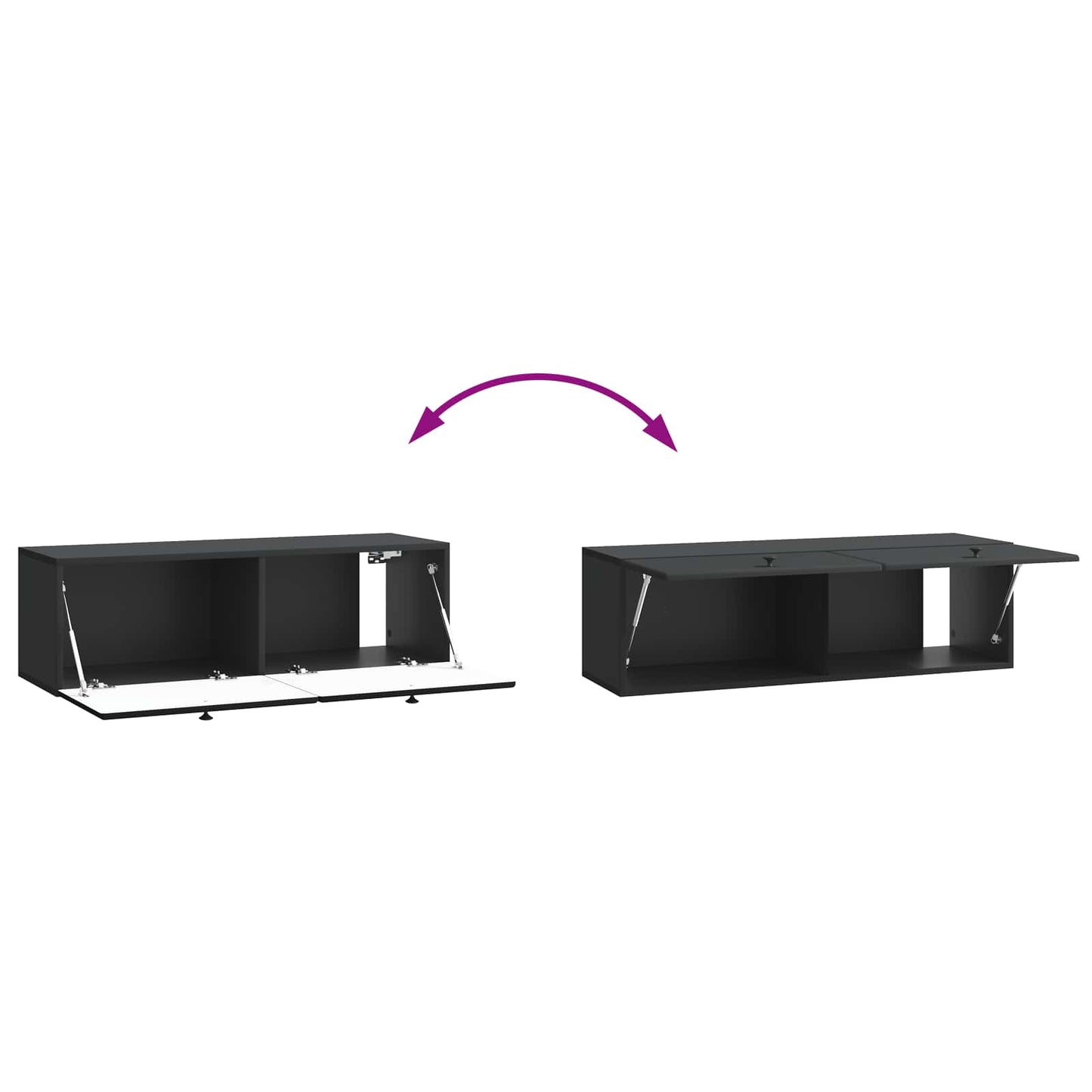 Mobile Porta TV da Muro 98 x 31 x 30 cm Nero