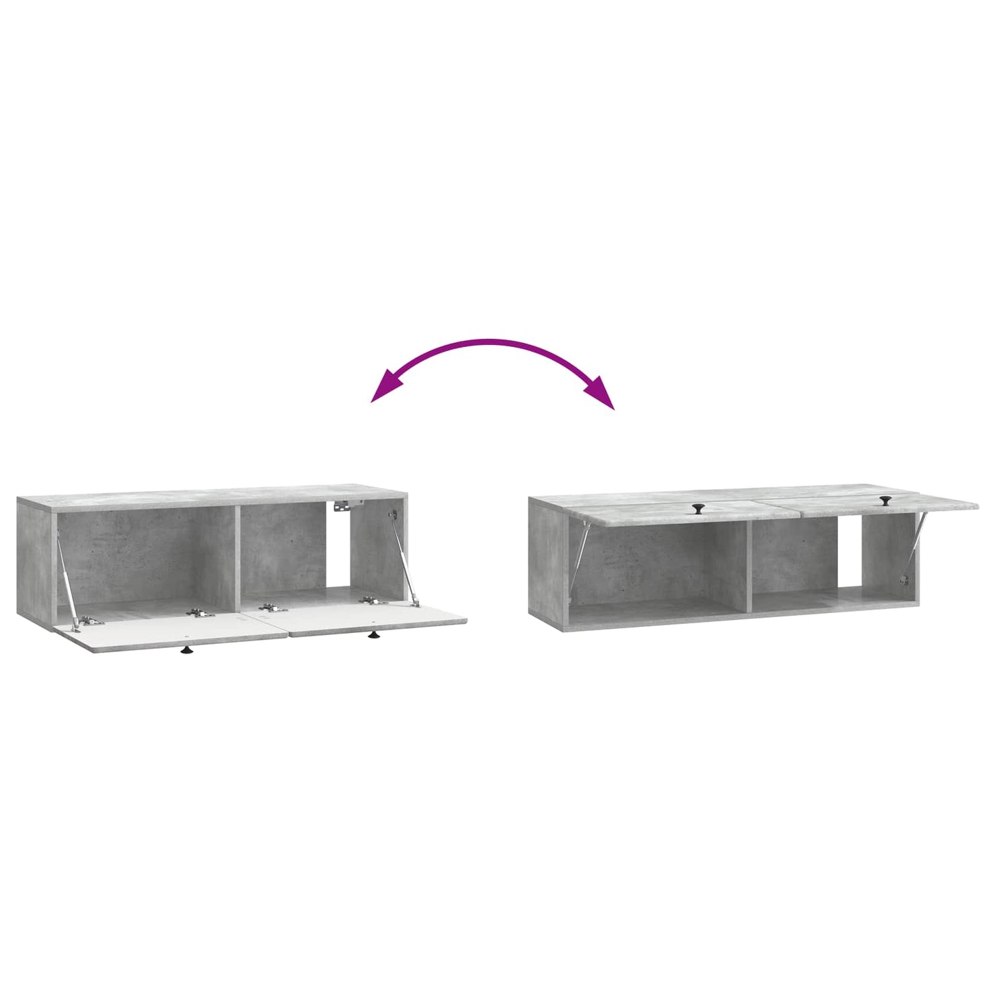 Mobile Porta TV da Muro Grigio Cemento 98 x 31 x 30 cm | homemem39