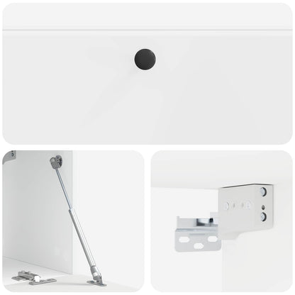 Mobile Porta TV da Muro Bianco Lucido 98 x 31 x 30 cm | homemem39