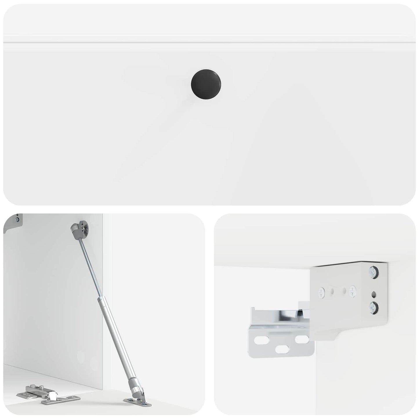 Mobile Porta TV da Muro 98 x 31 x 30 cm Bianco Lucido